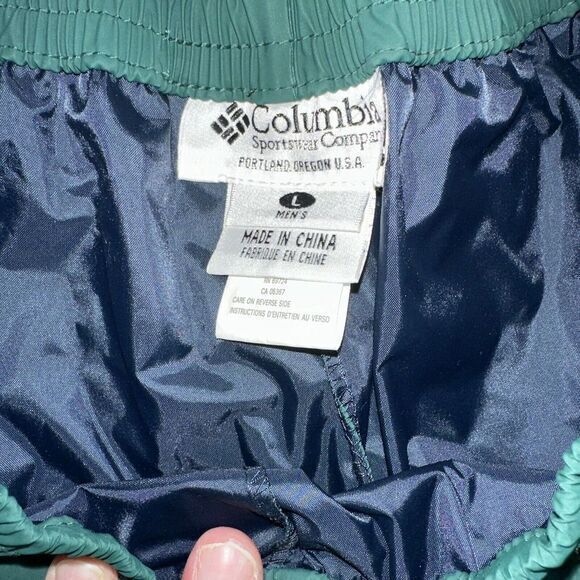 COLUMBIA Mens Waterproof Pants L Large Navy‎ Blue Pull On Weather Gear. NWOT - Picture 5 of 5